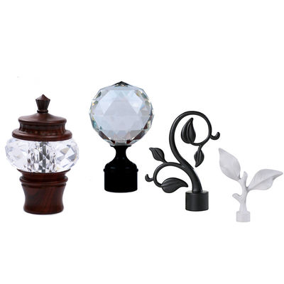 Dekorative Glasgröße vorhang-Rohr-Rod Leaf Finials Withs 22mm 25mm