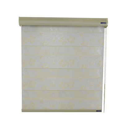 Doppelter Stromausfall-Rollen-Zebra-blinder Vorhang-horizontales Art-Polyester-Garn-Material