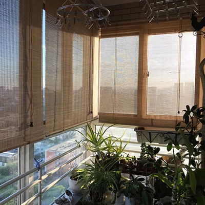 Außeninnenhandbuch-blinder Bambusvorhang für Fenster-Türen