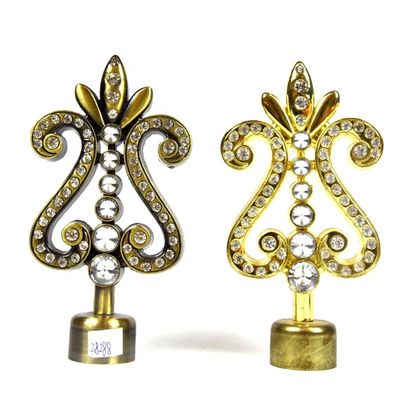 Der Fabrik Finials-Gardinenstangezusätze vorhang direkt Großhandels-28mm goldenes Farbmetallkristall