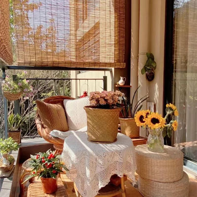 Teehaus-Büro-Bambus rollen herauf Sonnenblenden, Bambusrolläden für Balkon