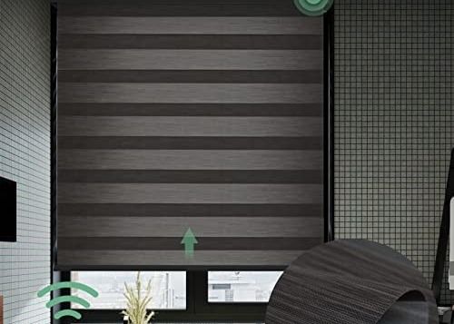 Grey Motorized Roman Blind Curtains PVC lamellierte Art für Wohnzimmer