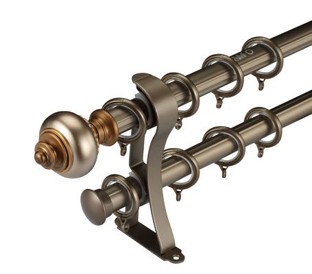 32mm komplette fertige Gardinenstangen der starken Pfosten-Hardware-Metallaluminiumstange mit allen Zusätzen