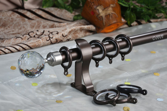 28mm dekorative Aluminium-Polen Crystal Finials Curtains Rods Set
