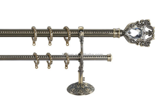 Dekorations-klassische Entwürfe Anti- - Messing- Gold-Chrome-Anti-Kupfer-Splitter-Fertigungsmetalleiserner vorhang Rod