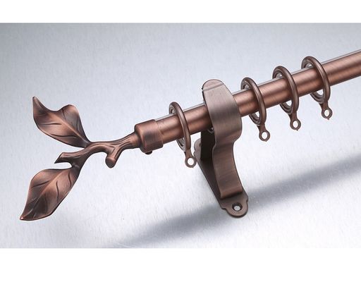 Blatt Kenia-Längen-3m antiker Messingfinial-lange Gardinenstangen