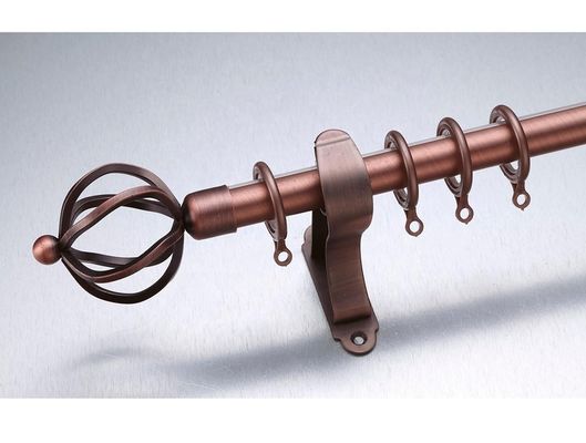 Blatt Kenia-Längen-3m antiker Messingfinial-lange Gardinenstangen