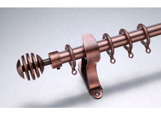 Blatt Kenia-Längen-3m antiker Messingfinial-lange Gardinenstangen