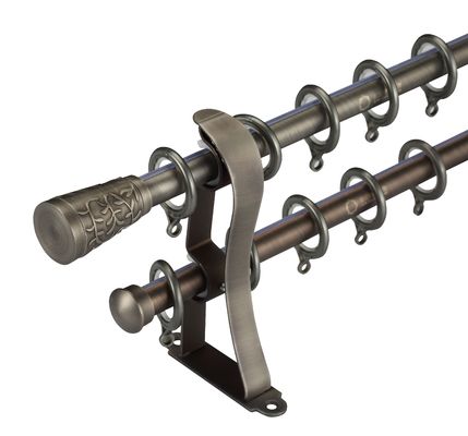 Doppeltes dekoratives SS-Vorhang-Rohr Rod Black Color With 6 Meter Längen-