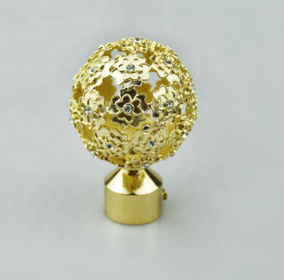 Goldene Ball-Kappen-Gardinenstangen Finials-Luxusart für Restaurant-Hotels