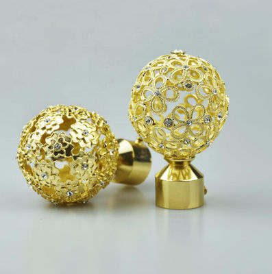 Goldene Ball-Kappen-Gardinenstangen Finials-Luxusart für Restaurant-Hotels