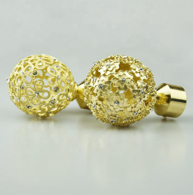 Goldene Ball-Kappen-Gardinenstangen Finials-Luxusart für Restaurant-Hotels