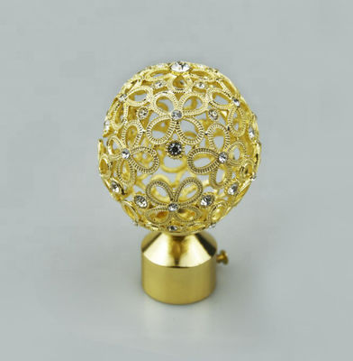 Goldene Ball-Kappen-Gardinenstangen Finials-Luxusart für Restaurant-Hotels