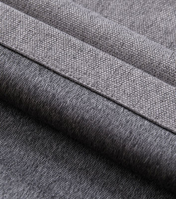 Samt-Leinen helles Grey Blackout Curtain Double Layer einfacher Ring Style