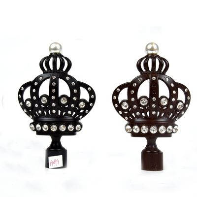 28mm schwarze Kronen-dekorative Vorhang Finials mit galvanisiert