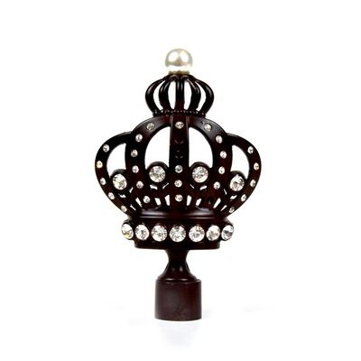 28mm schwarze Kronen-dekorative Vorhang Finials mit galvanisiert
