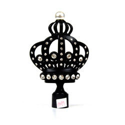 28mm schwarze Kronen-dekorative Vorhang Finials mit galvanisiert