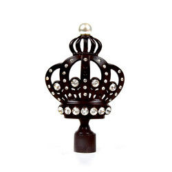 28mm schwarze Kronen-dekorative Vorhang Finials mit galvanisiert