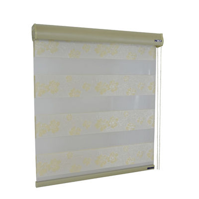 Doppelter Stromausfall-Rollen-Zebra-blinder Vorhang-horizontales Art-Polyester-Garn-Material