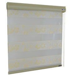 Doppelter Stromausfall-Rollen-Zebra-blinder Vorhang-horizontales Art-Polyester-Garn-Material
