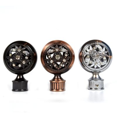 der Fabrik direkt Großhandelsmetalldiamantkristallvorhang Finials der splitterbronzefarbe 28mm in den Gardinenstangezusätzen