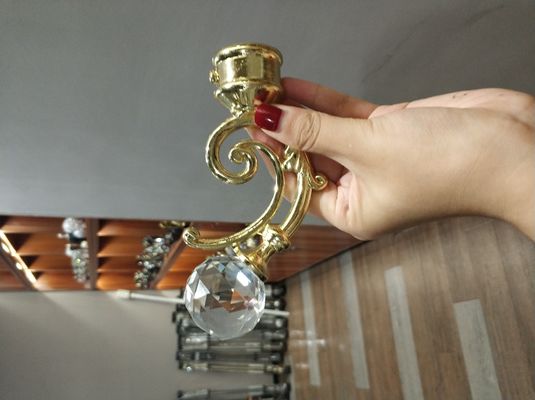 Großhandelskristallgoldgardinenstangemetallfinials-Gardinenstangezusätze für Gardinenstangen