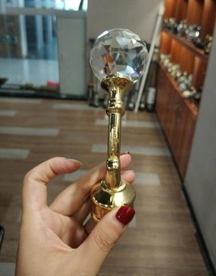 Großhandelskristallgoldgardinenstangemetallfinials-Gardinenstangezusätze für Gardinenstangen