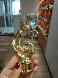 Großhandelskristallgoldgardinenstangemetallfinials-Gardinenstangezusätze für Gardinenstangen