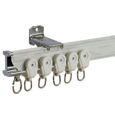 Weiße Decken-stille Vorhang-Bahn-an der Wand befestigtes Metallaluminium-Material für Erkerfenster