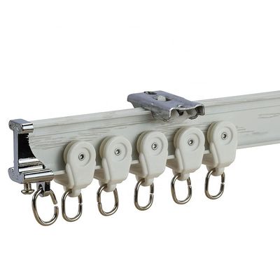 Weiße Decken-stille Vorhang-Bahn-an der Wand befestigtes Metallaluminium-Material für Erkerfenster