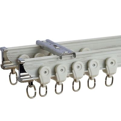 Weiße Decken-stille Vorhang-Bahn-an der Wand befestigtes Metallaluminium-Material für Erkerfenster