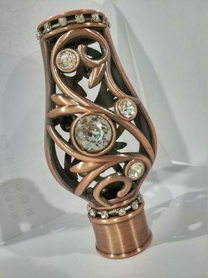 25mm rundes Metalldekoratives Vorhang-Rod Ends Copper Rose Gold-Material ODM