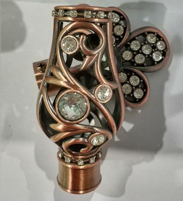 25mm rundes Metalldekoratives Vorhang-Rod Ends Copper Rose Gold-Material ODM