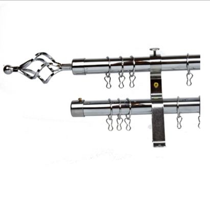 An der Wand befestigtes dekoratives Vorhang-Rohr Rod Set Metal Sliver 28mm 25mm
