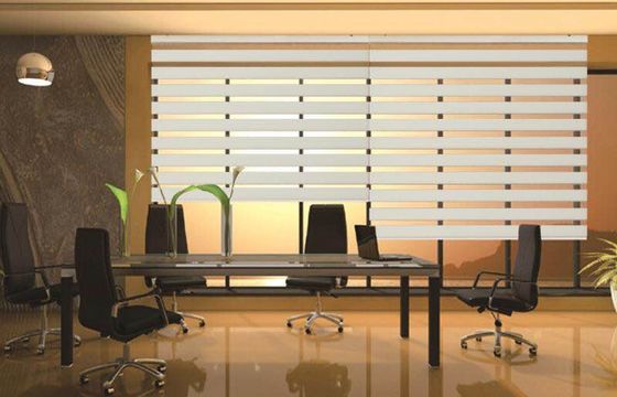 Dekoratives Rollen-Büro-Fenster drapiert Vorhang-Doppelschicht-Zebra-Art ODM
