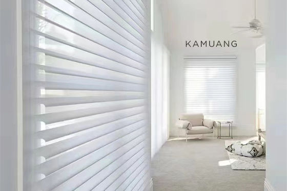 Intelligente elektrische Shangri-La-Vorhänge plätschern Falte für Wohnzimmer