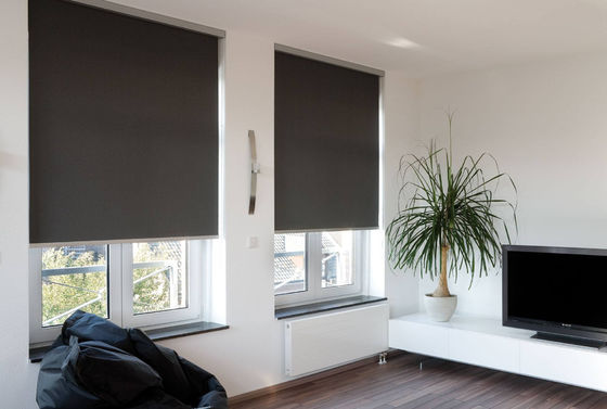 Grey Polyester Fabric Roller Blinds 100% für Satz am freien Markt des Wohnzimmer-85%